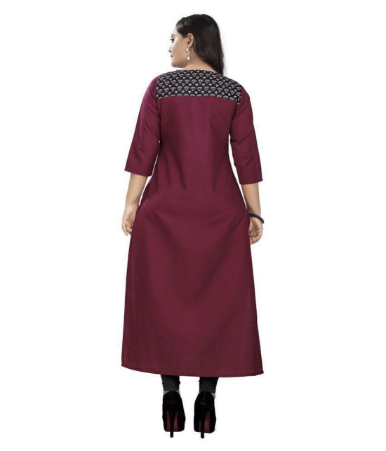 Rangrasiya Maroon Cotton Straight Kurti - XXL