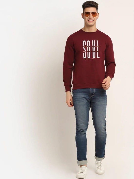 Rodamo Men Maroon Printed Sweatshirt