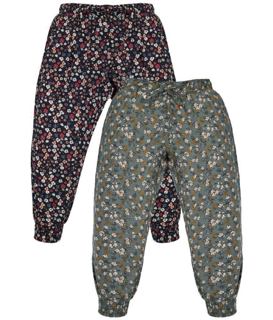 Plum Tree Girls Flower Print Rayon Pant  ( Pack of 2) - None