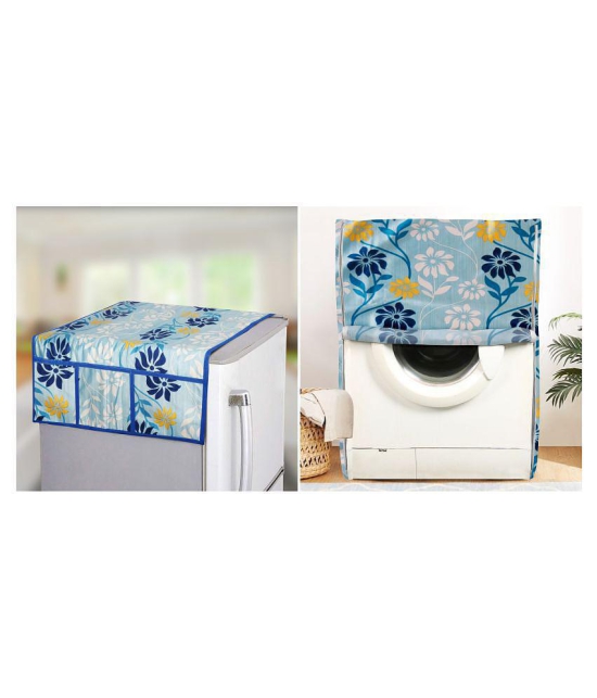 E-Retailer Set of 2 Polyester Blue Washing Machine Cover for Universal Front Load - Blue