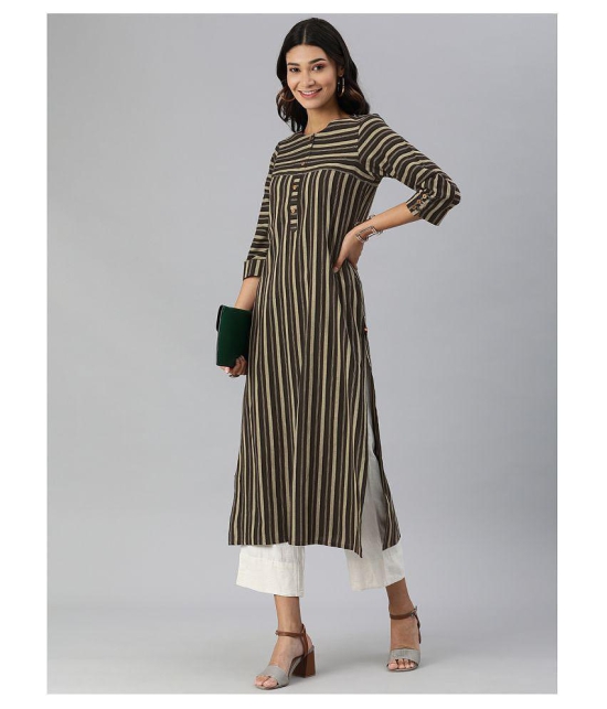 KSUT Beige Cotton Straight Kurti - Single - S