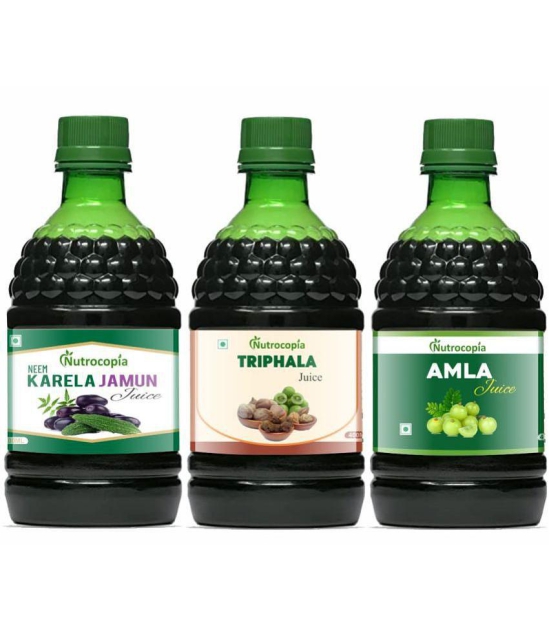 NUTROCOPIA Neem Karela Jamun, Triphala & Amla Juices Pack of 3 of 400 ML(1200 ML)