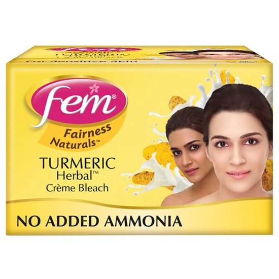 Fem Fairness Naturals Crème Bleach - Turmeric Herbal, No Added Ammonia, 24 g