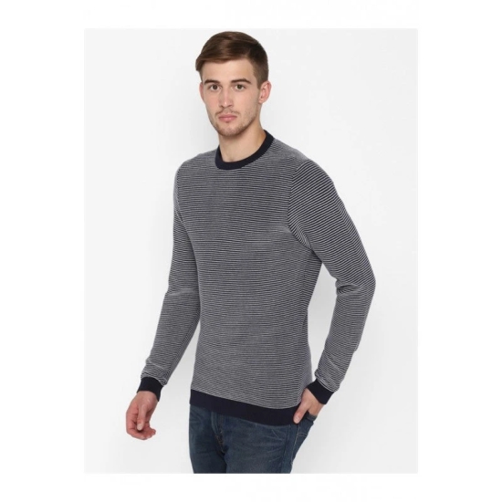 Mens Navy White Sweater