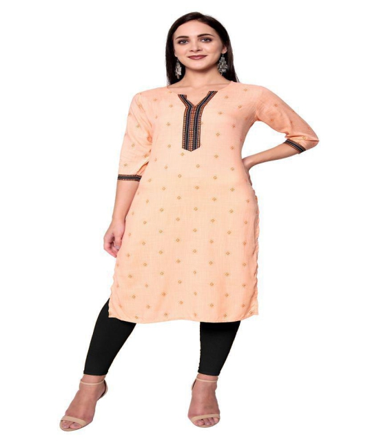 GOD BLESS Peach Rayon A-line Kurti - S