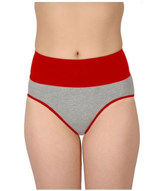 Madam Pack of 1 Cotton Lycra Womens Hipsters ( Red ) - L