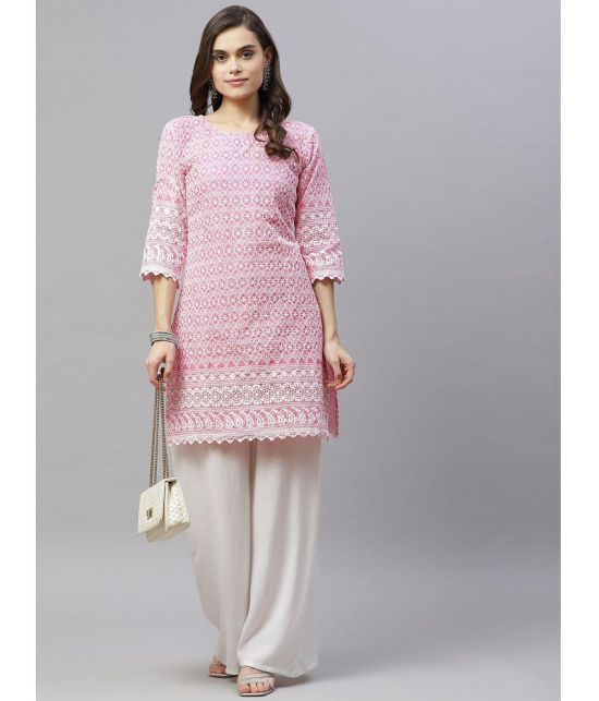 miravan - Pink Cotton Women''s Straight Kurti ( Pack of 1 ) - None