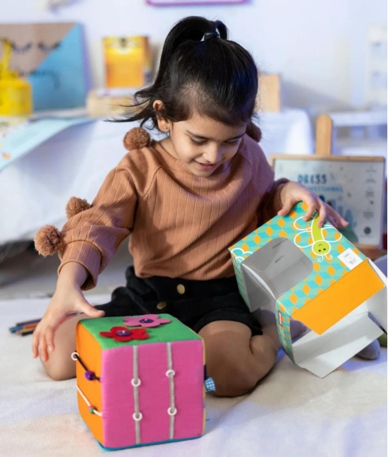 Montesorri Motor Skill Cube For Kids and Toddlers Sensory Learning Toy