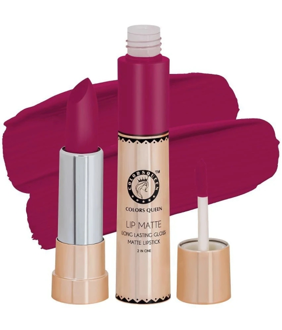 Colors Queen Lip Matte 2 in 1 Long Lasting Matte Lipstick (Rose Pink)