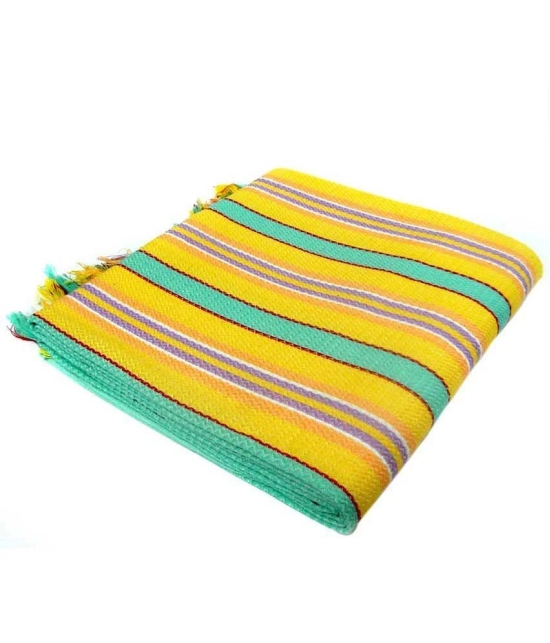 Sathiyas Yellow Cotton Natural Woven Bath Towel - Queen Size