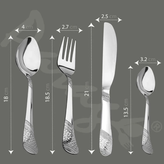 24 Pieces Premium Stainless Steel Cutlery Set, Home & Kitchen with Gift Box (6 Pieces Each Table Spoons, Table Forks, Tea Spoons & Butter...