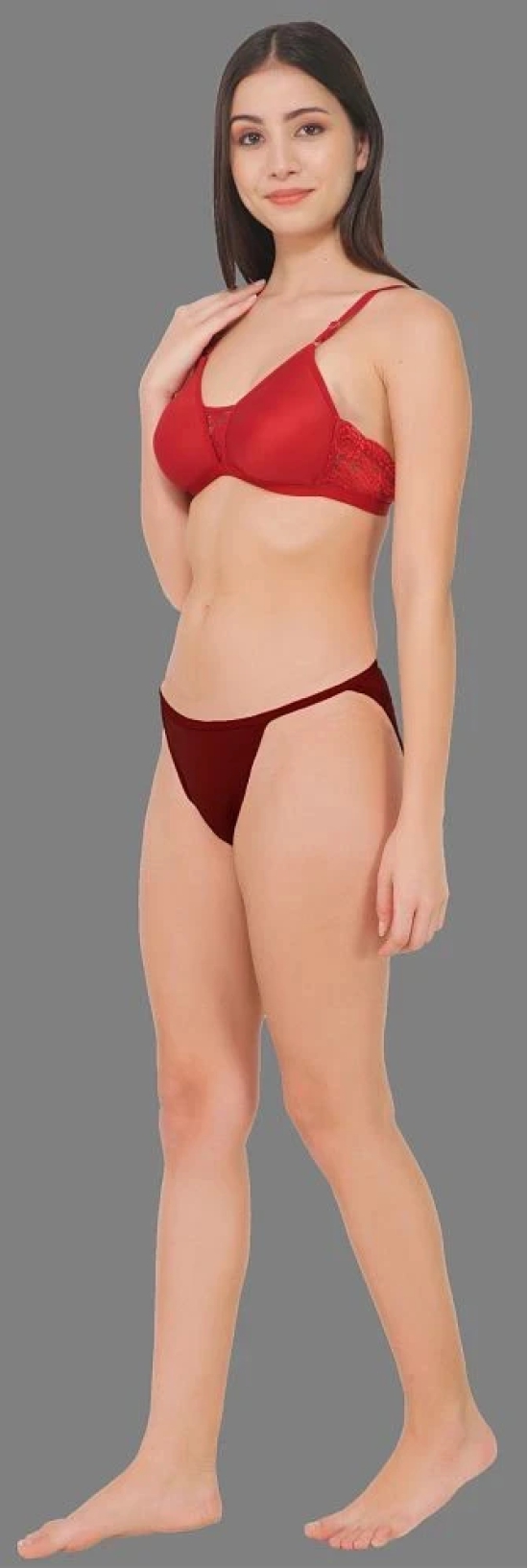 Madam Cotton Lycra Solid Womens No Panty Line ( Maroon ) - None