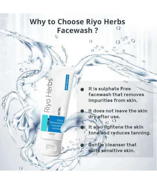 Riyo Herbs Aqua Restoration Hydrating Facewash | Face wash for dry skin | 100ml