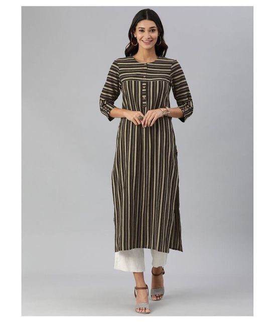 KSUT Beige Cotton Straight Kurti - Single - S