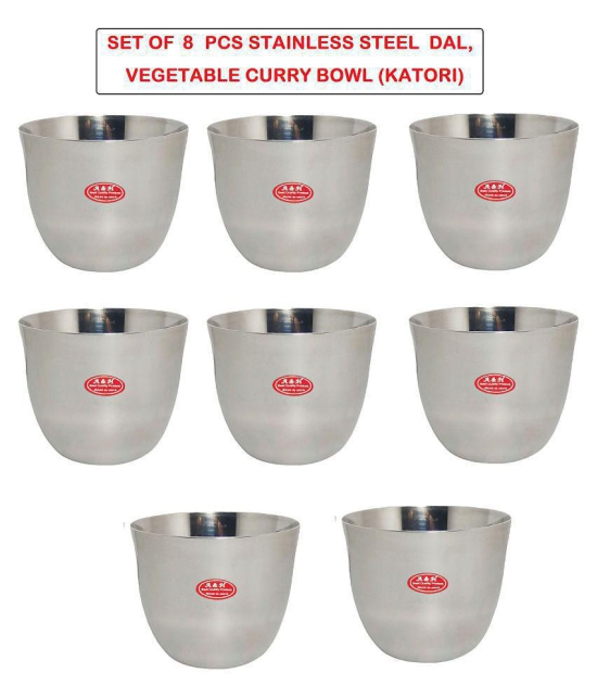 A & H ENTERPRISES 8 Pcs Stainless Steel Cereal Bowl 200 mL - Steel