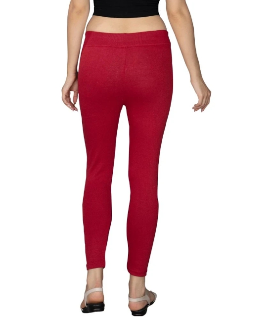 KARARO JEGGINGS - Cotton Blend Skinny Fit Red Womens Jeggings ( Pack of 3 ) - None