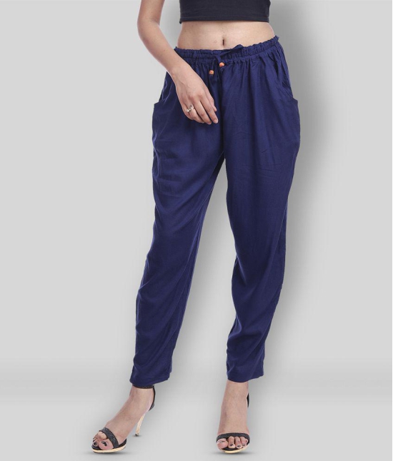 Lee Moda - Blue Rayon Flared Fit Women's Casual Pants  ( Pack of 1 ) - Free Size