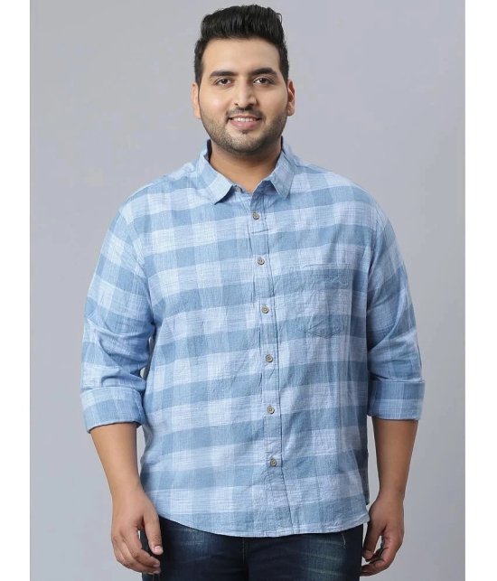 instaFab - Light Blue Cotton Oversized Fit Mens Casual Shirt ( Pack of 1 ) - None