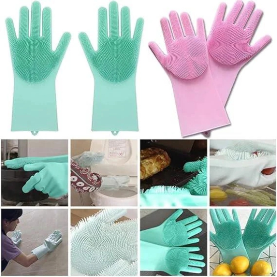 Estoreshouses Silicone Scrubbing Gloves  Magic  Gloves