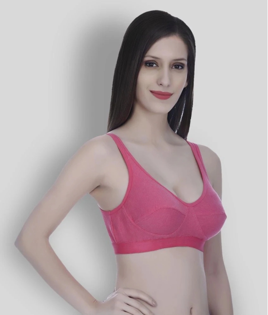 Elina - Pink Cotton Non - Padded Womens T-Shirt Bra ( Pack of 2 ) - None