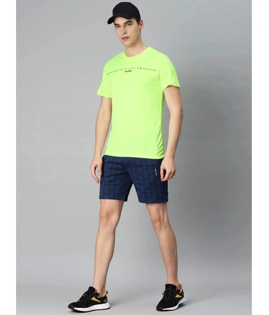 Alcis Fluorescent green Polyester Slim Fit Mens Sports T-Shirt ( Pack of 1 ) - None