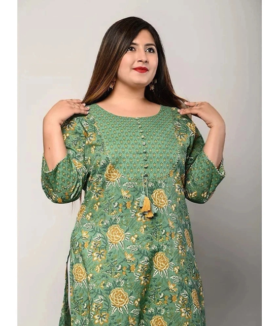 Swasti - Green Cotton Womens Straight Kurti ( Pack of 1 ) - None