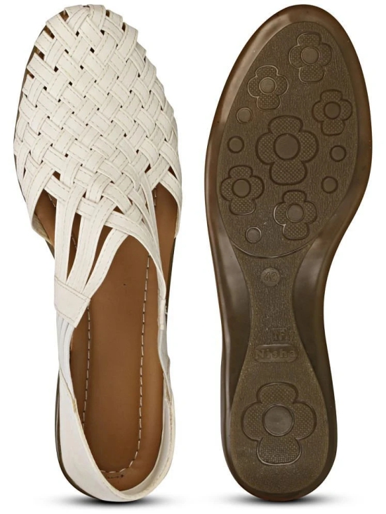 Saheb White Womens Flats - None