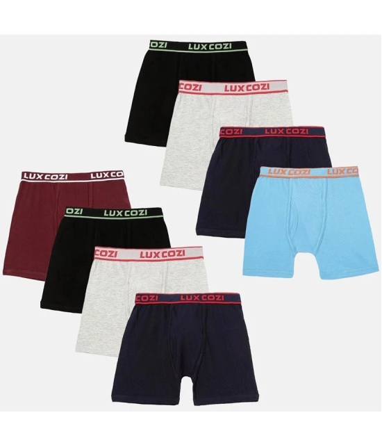 Lux Cozi - Multicolor Cotton Boys Trunks ( Pack of 8 ) - None