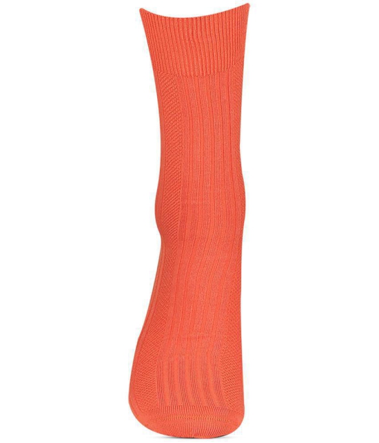 Bonjour - Orange Cotton Blend Mens Full Length Socks ( Pack of 1 ) - Orange