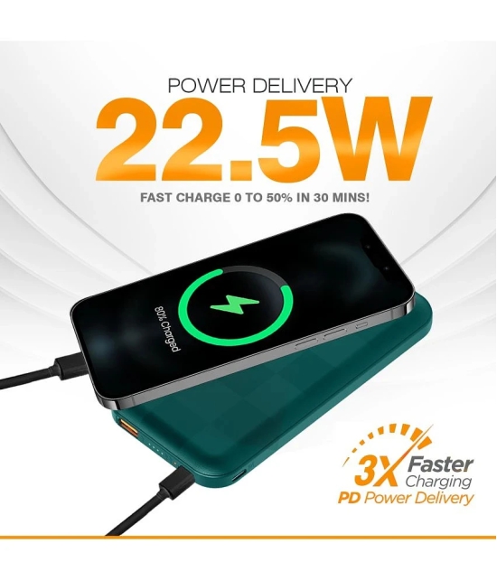 Bell 10000 -mAh 22.5W Li-Polymer Power Bank - Green