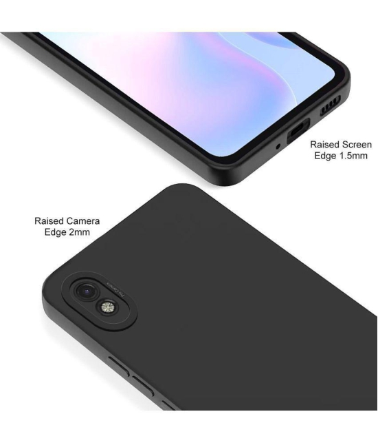 Case Vault Covers - Black Silicon Plain Cases Compatible For Redmi 9A sport ( Pack of 1 ) - Black