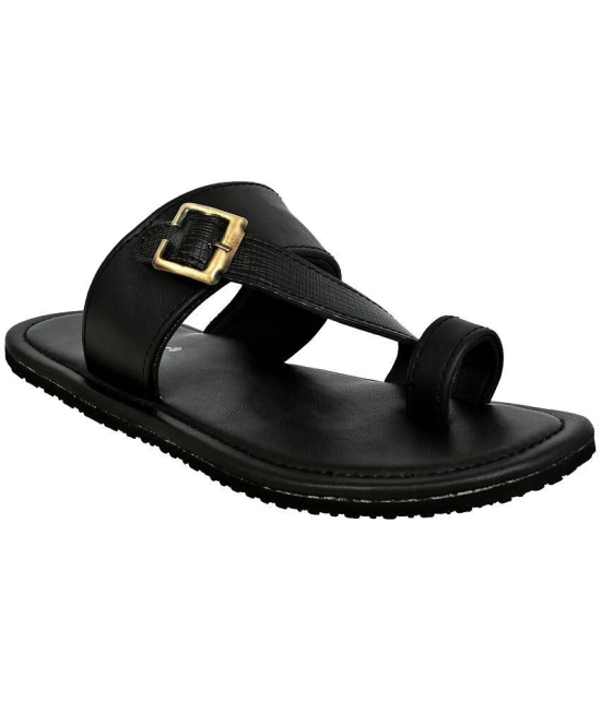 Altek Black Mens Leather Slipper - None