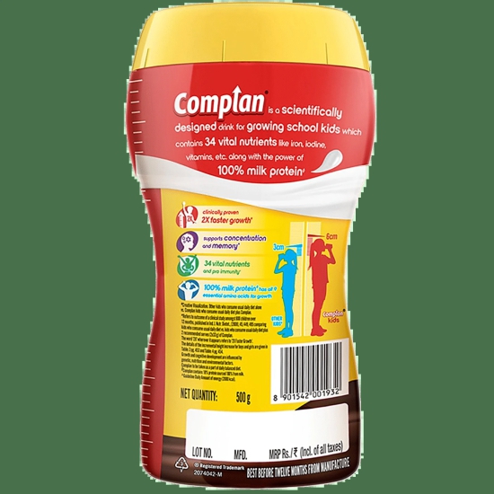 Complan Nutrition & Health Drink - Improves Concentration & Memory, Royale Chocolate Flavour, 500 G Jar