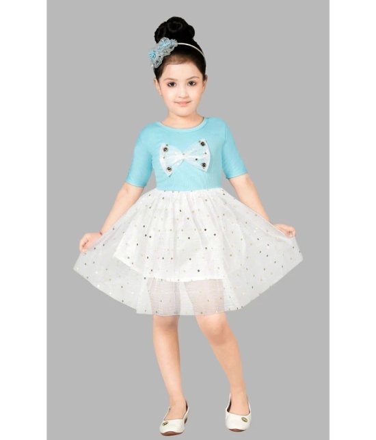 Coxxup Light Blue Net Baby Girl Frock ( Pack of 1 ) - None