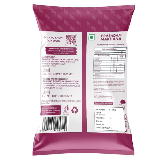 Farmley Prasadam Phool Makhana 400 g Pack of 2  each 200g | Premium Fox Nuts