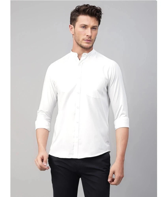 UrbanMark Cotton Blend Slim Fit Solids Full Sleeves Mens Casual Shirt - White ( Pack of 1 ) - None