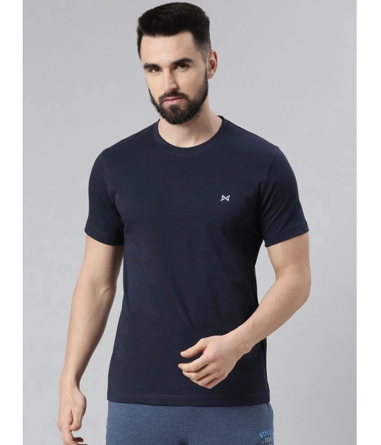 Force NXT - Navy 100% Cotton Regular Fit Mens T-Shirt ( Pack of 1 ) - None