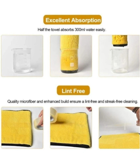 Auto Hub Yellow 800 GSM Microfiber Cloth For Automobile ( Pack of 2 )