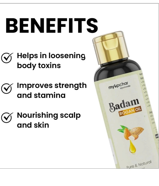 myUpchar Ayurveda Rogan Badam (Almond) Oil -100 ml | 100% Pure oil for Glowing Skin & Hair Growth