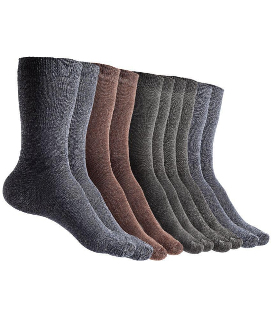 Texlon - Multicolor Woollen Men''s Mid Length Socks ( Pack of 5 ) - Multicolor