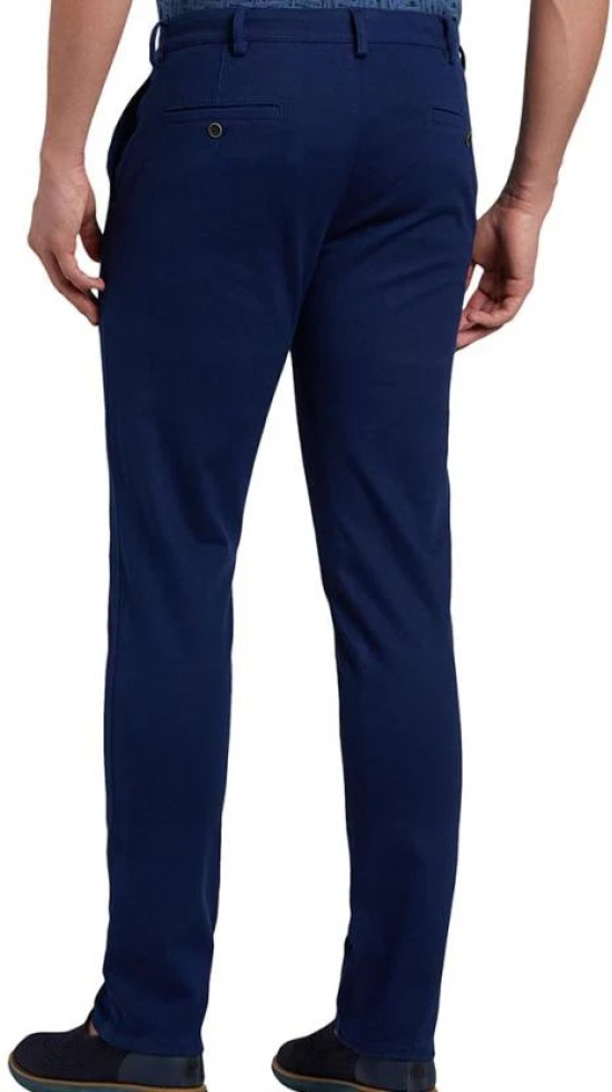 Pack of 2 Men Regular Fit Dark Blue Cotton Blend Trousers