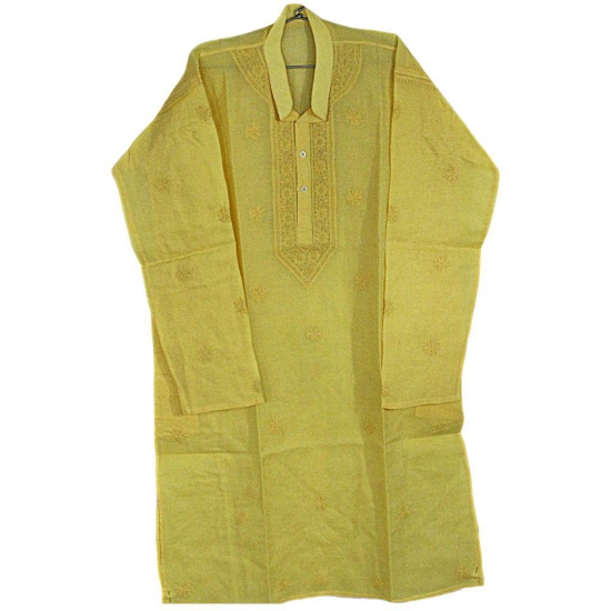 Yellow Men's Chikankari Kurta