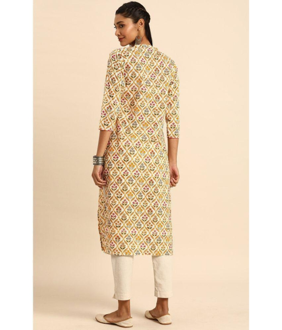 Rajnandini - Beige 100% Cotton Women's Straight Kurti ( Pack of 1 ) - None