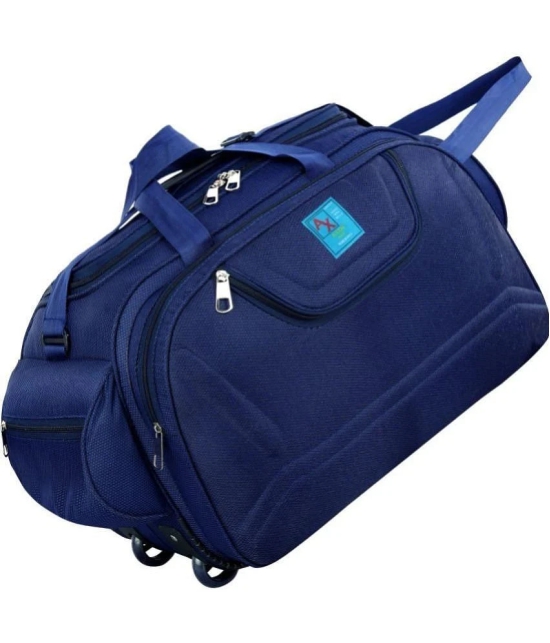 AXEN BAGS - 55 Ltrs Blue Polyester Duffle Trolley - Onesize