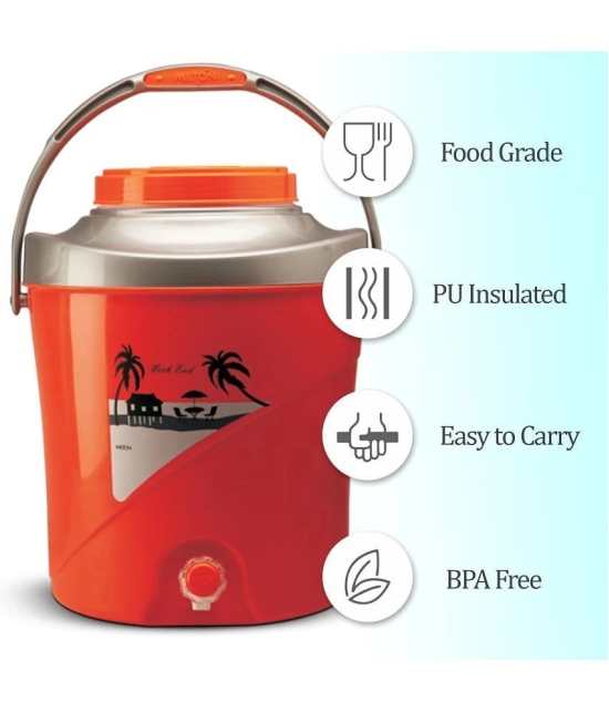 Milton Kool Stallion 27 Insulated Plastic Water Jug, 21.7 Litres, Orange - orange