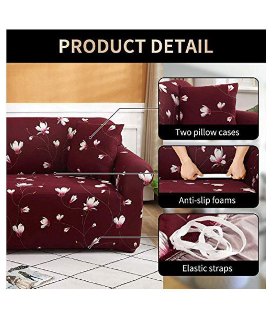 House Of Quirk 2 Seater Maroon Polyester Single Sofa Cover - Maroon