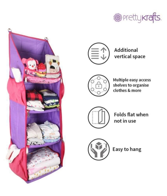 PrettyKrafts Fun Hanging Rack with Folding Wall Hanging Shelves,