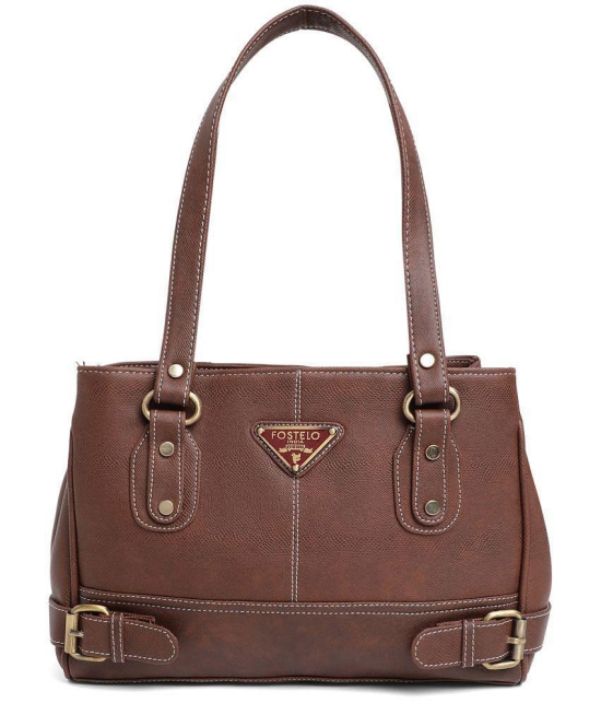 Fostelo - Brown PU Shoulder Bag - Brown