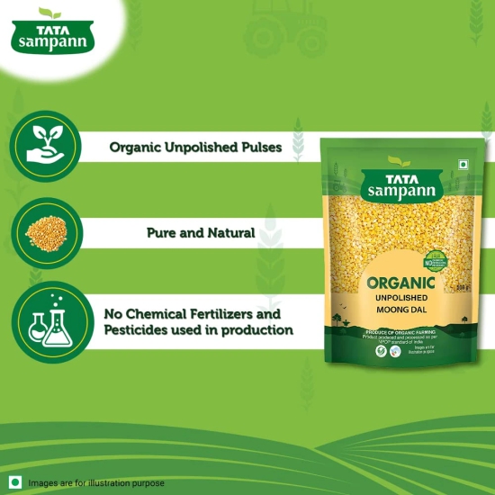 Tata Sampann Organicmoong Dal, 500 Gm