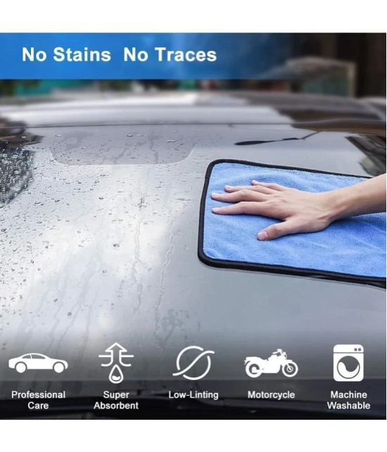 Auto Hub Blue 800 GSM Drying Towel For Automobile ( Pack of 3 )